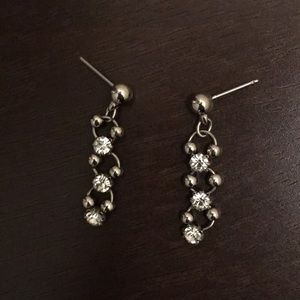 💎SALE💎 silver chain crystal ball studs